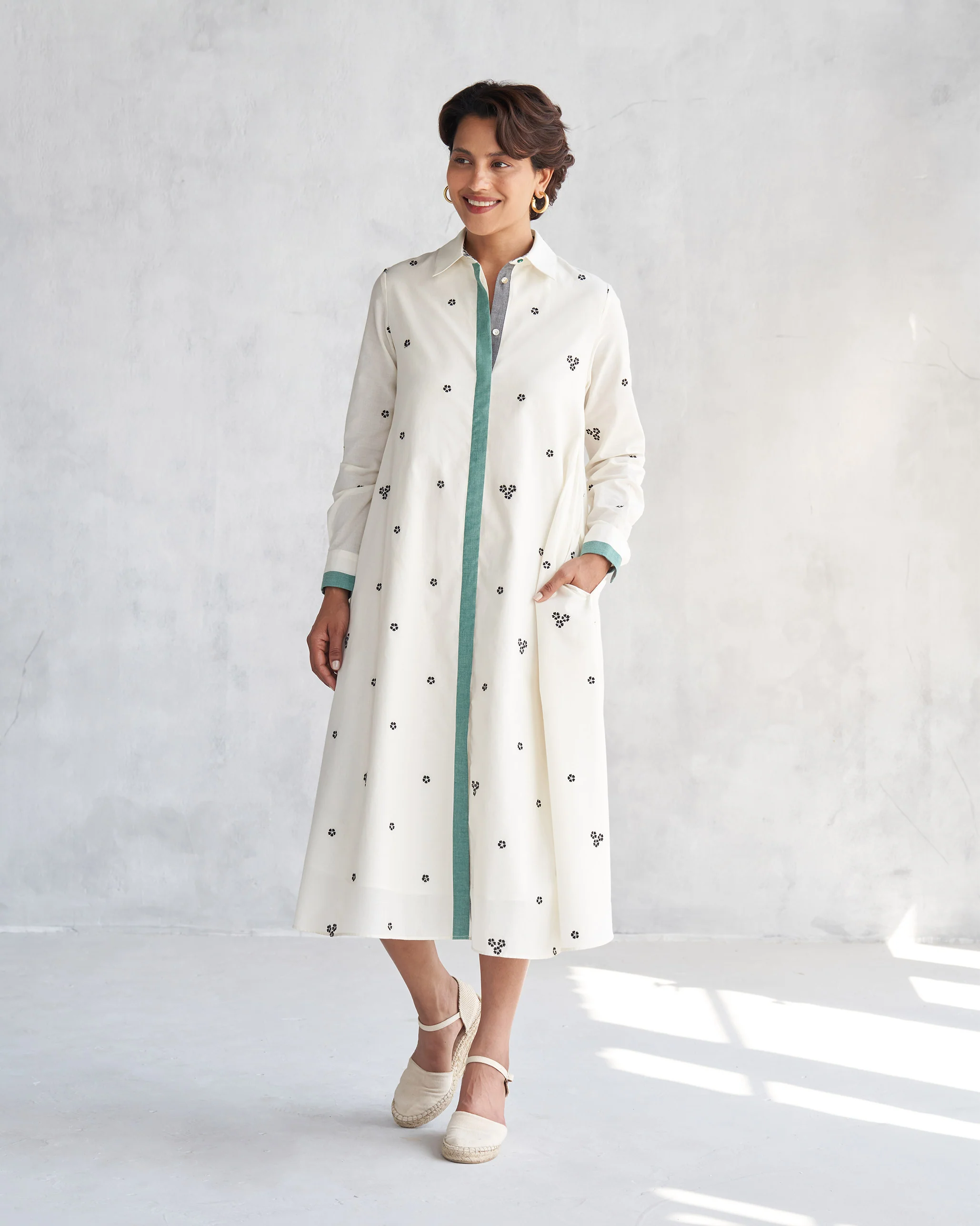 Button Front Dress - Ivory - Image 7