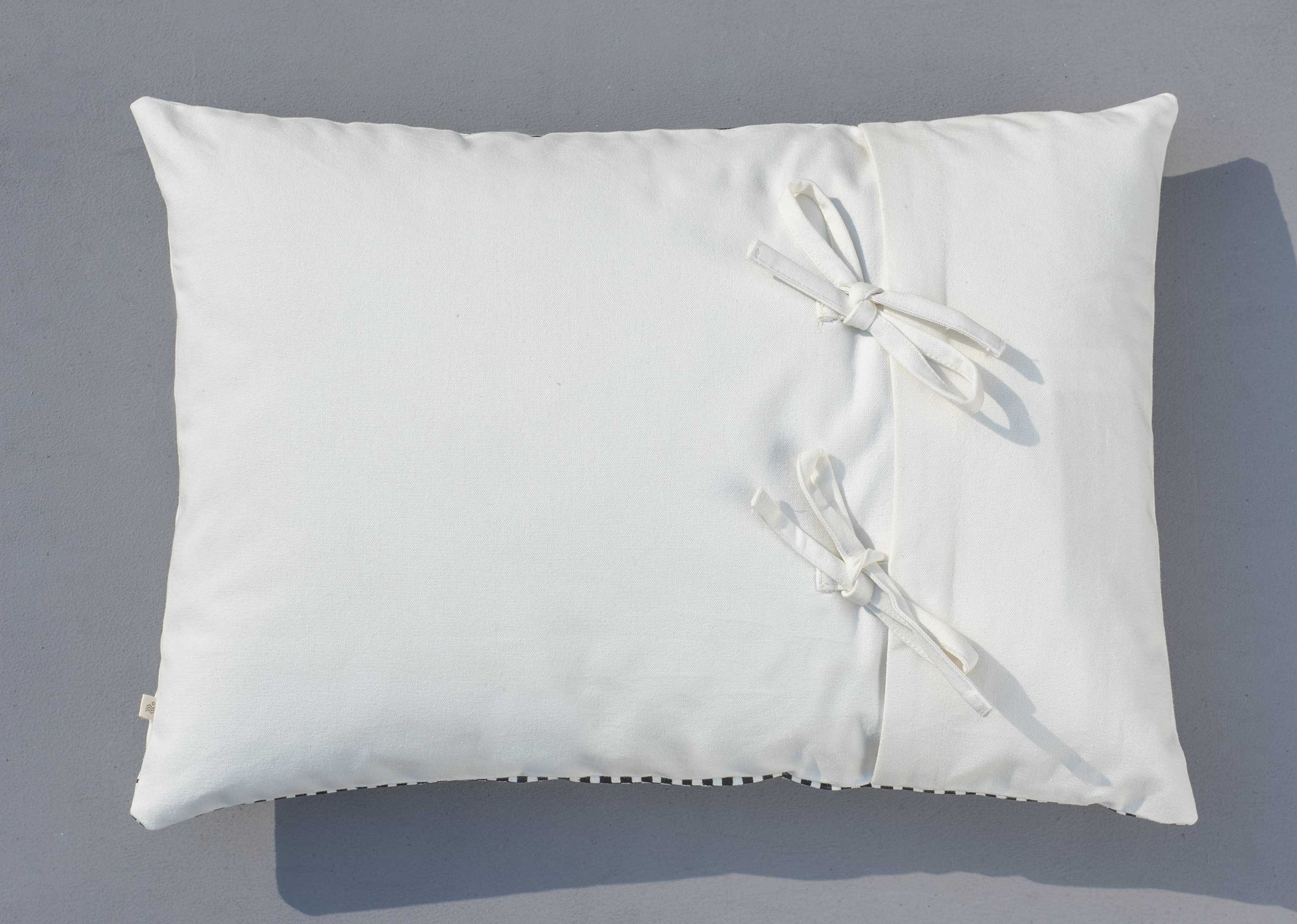 Check Stripe Lumbar Pillow Cover - Black & White - Image 3