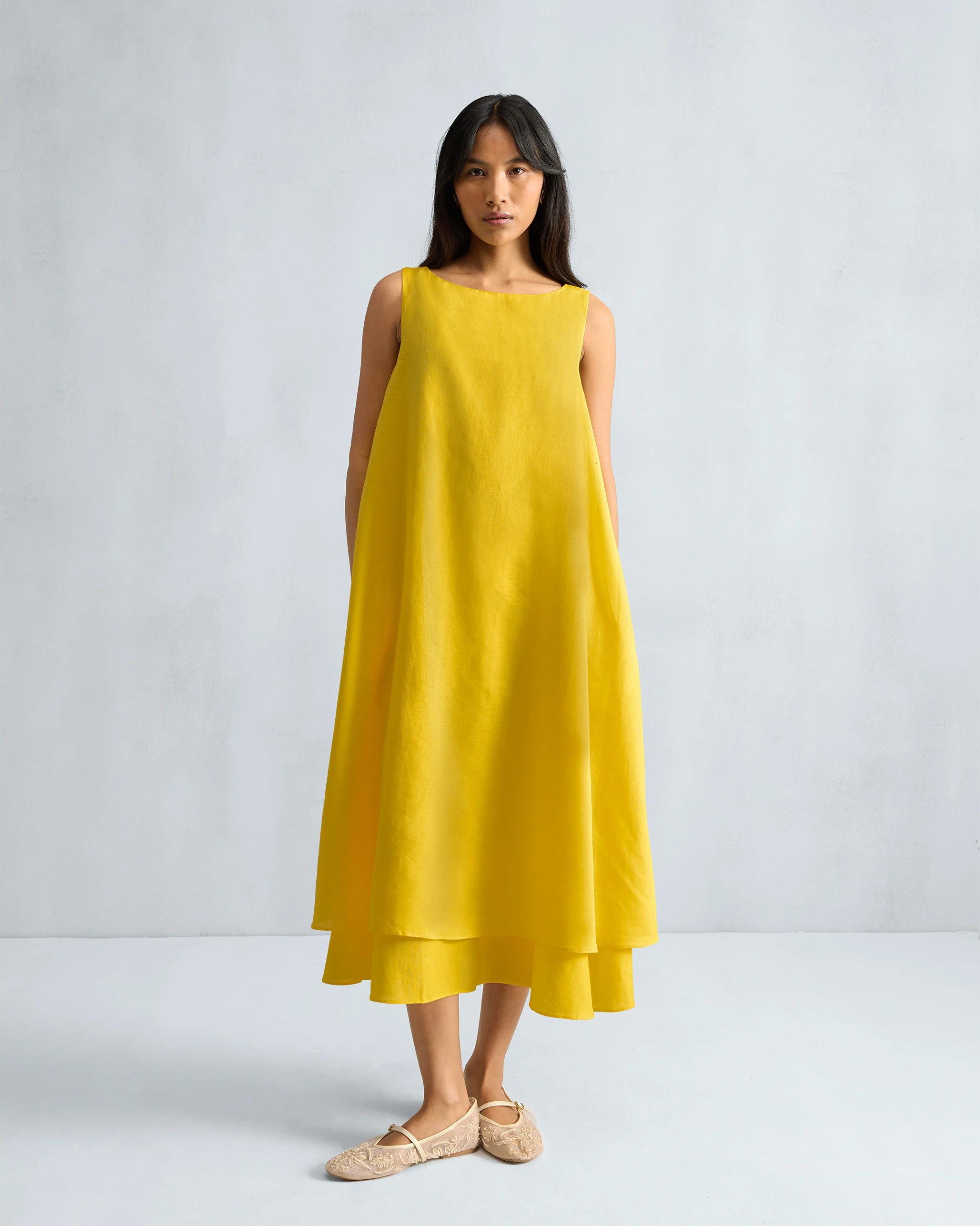 Double Layer Dress - Yellow