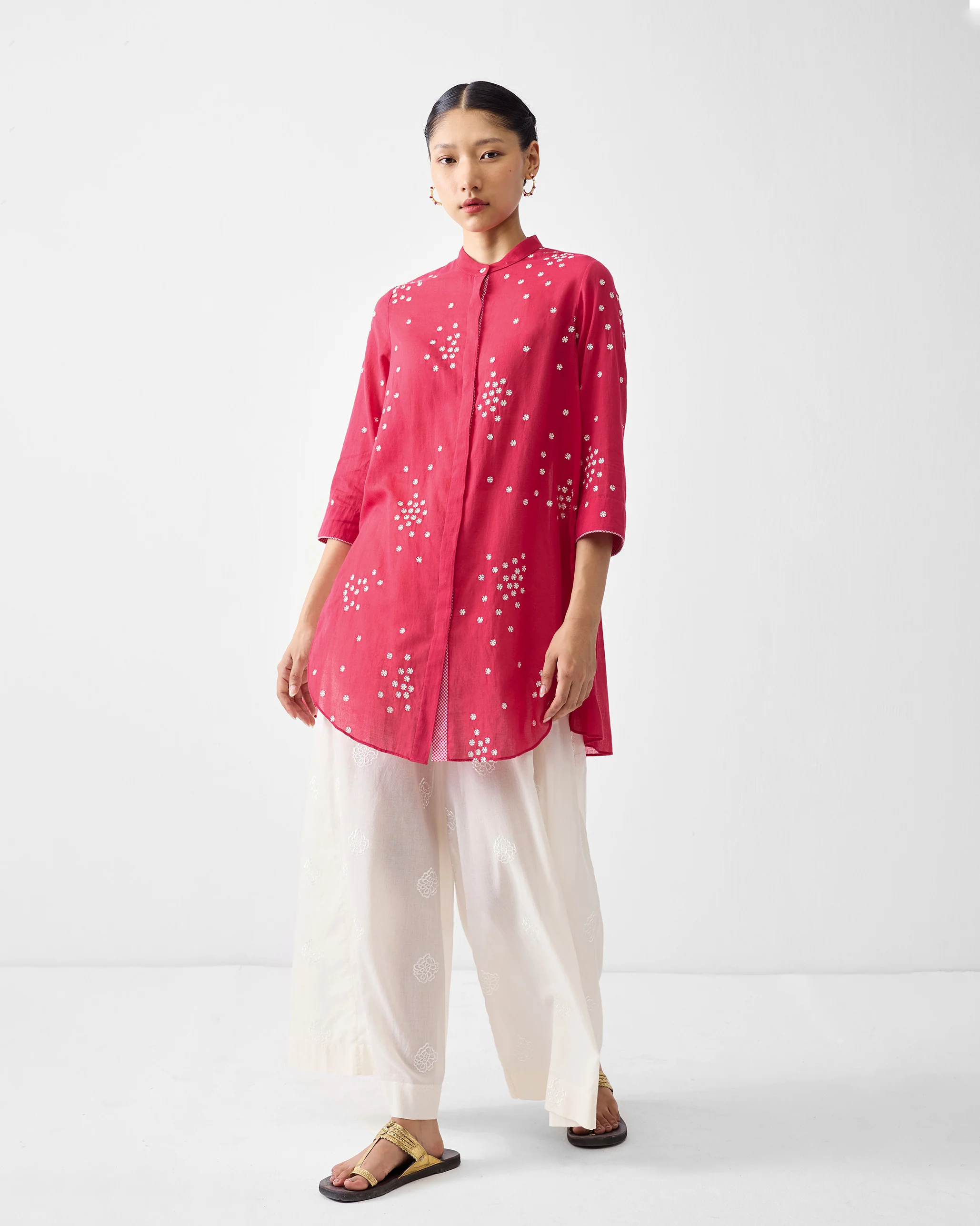 Gaya Top - Watermelon & Ivory Embroidered - Image 5