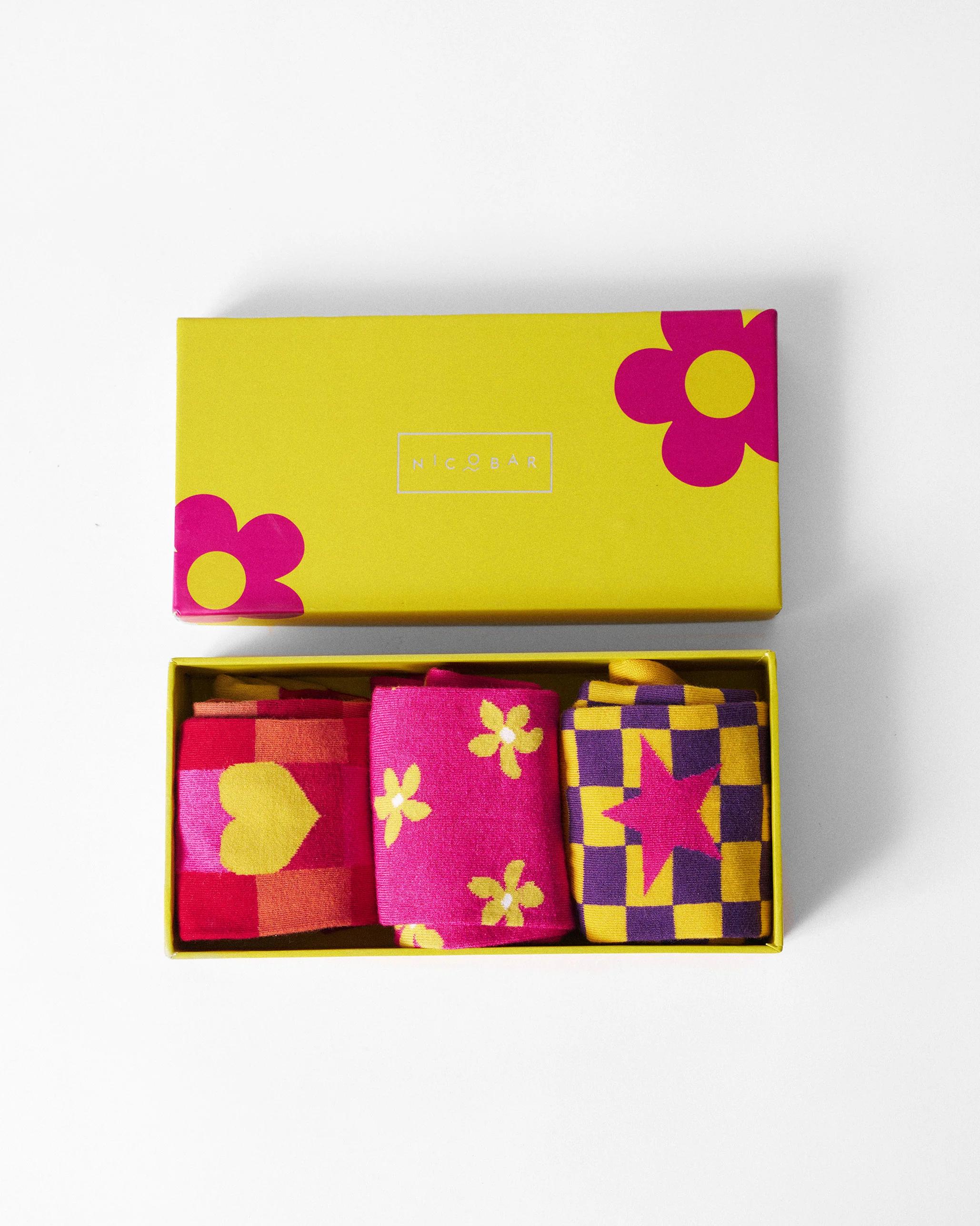 Gingham Glow Socks - Purple & Yellow - Image 8
