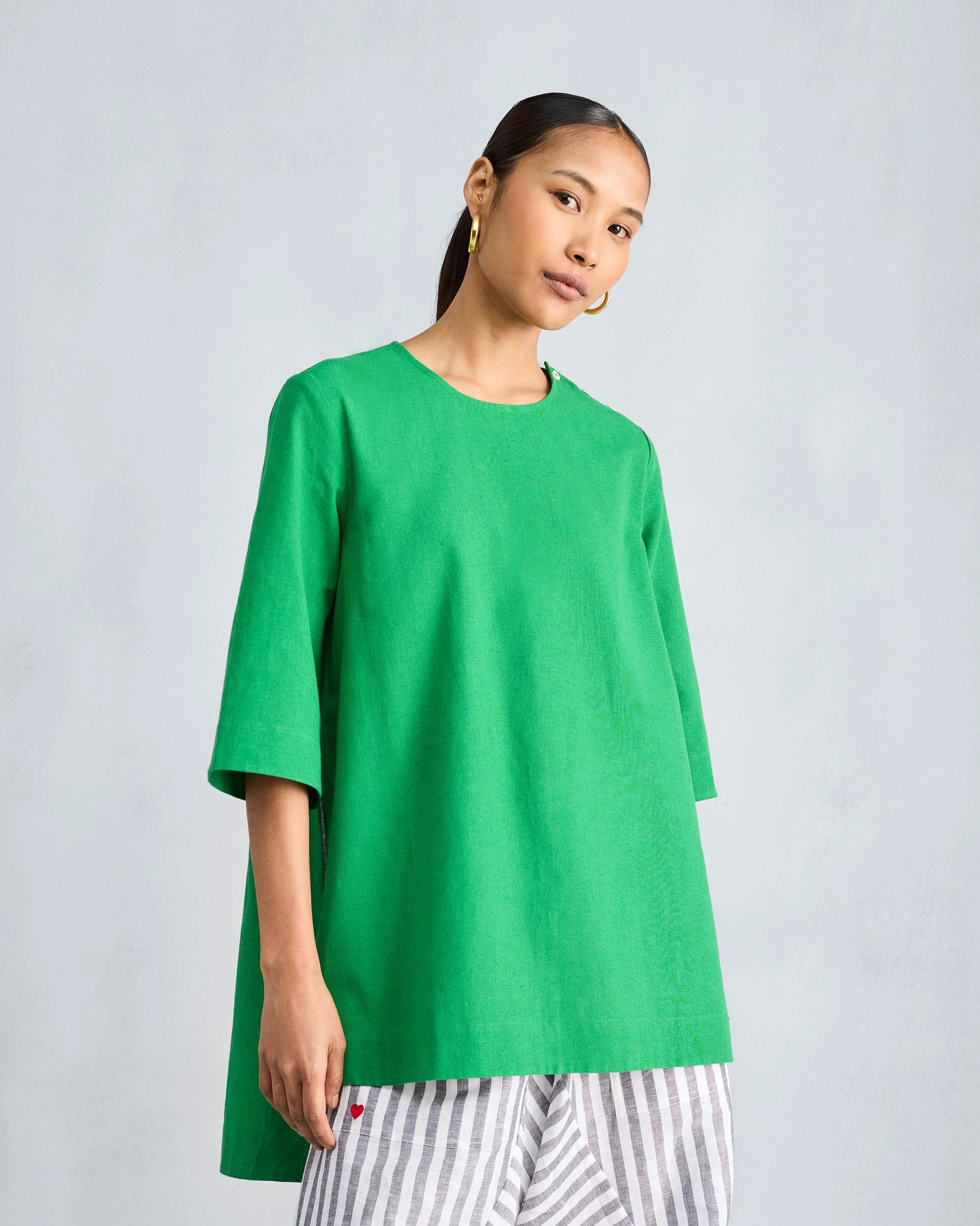 High Slit Top - Green