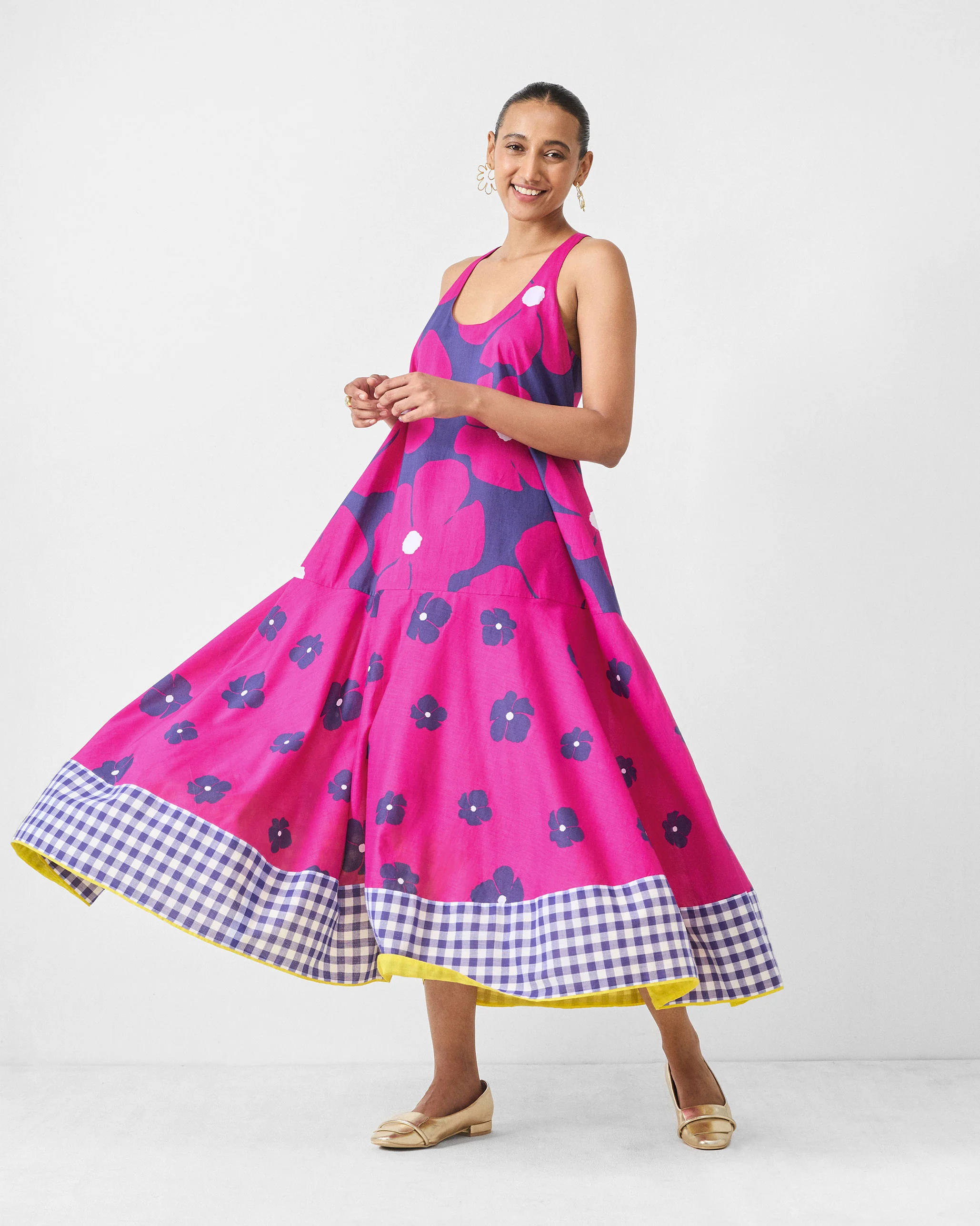 Karibu Dress - Fuchsia & Purple Printed