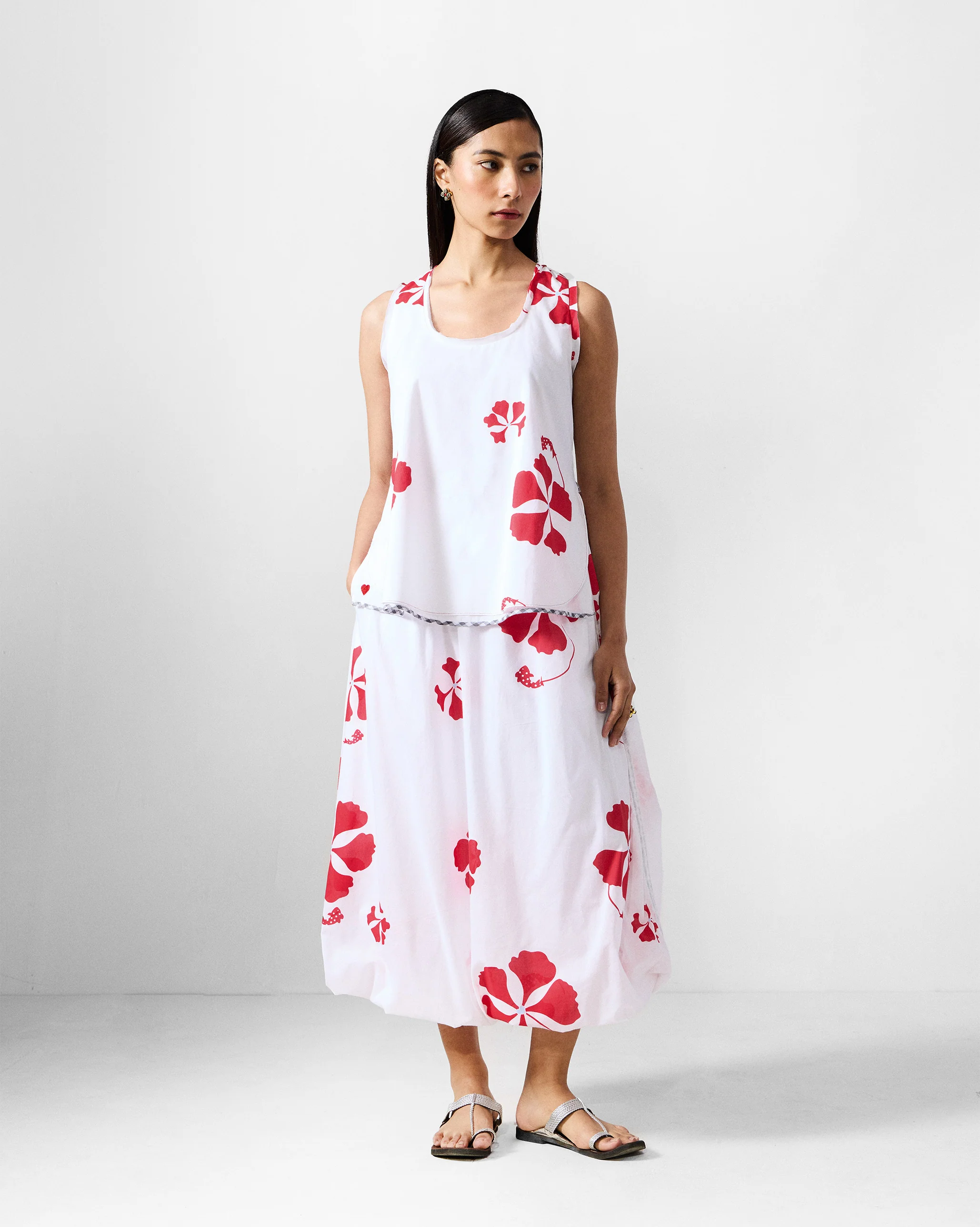Kiva Top - White & Red Printed - Image 6