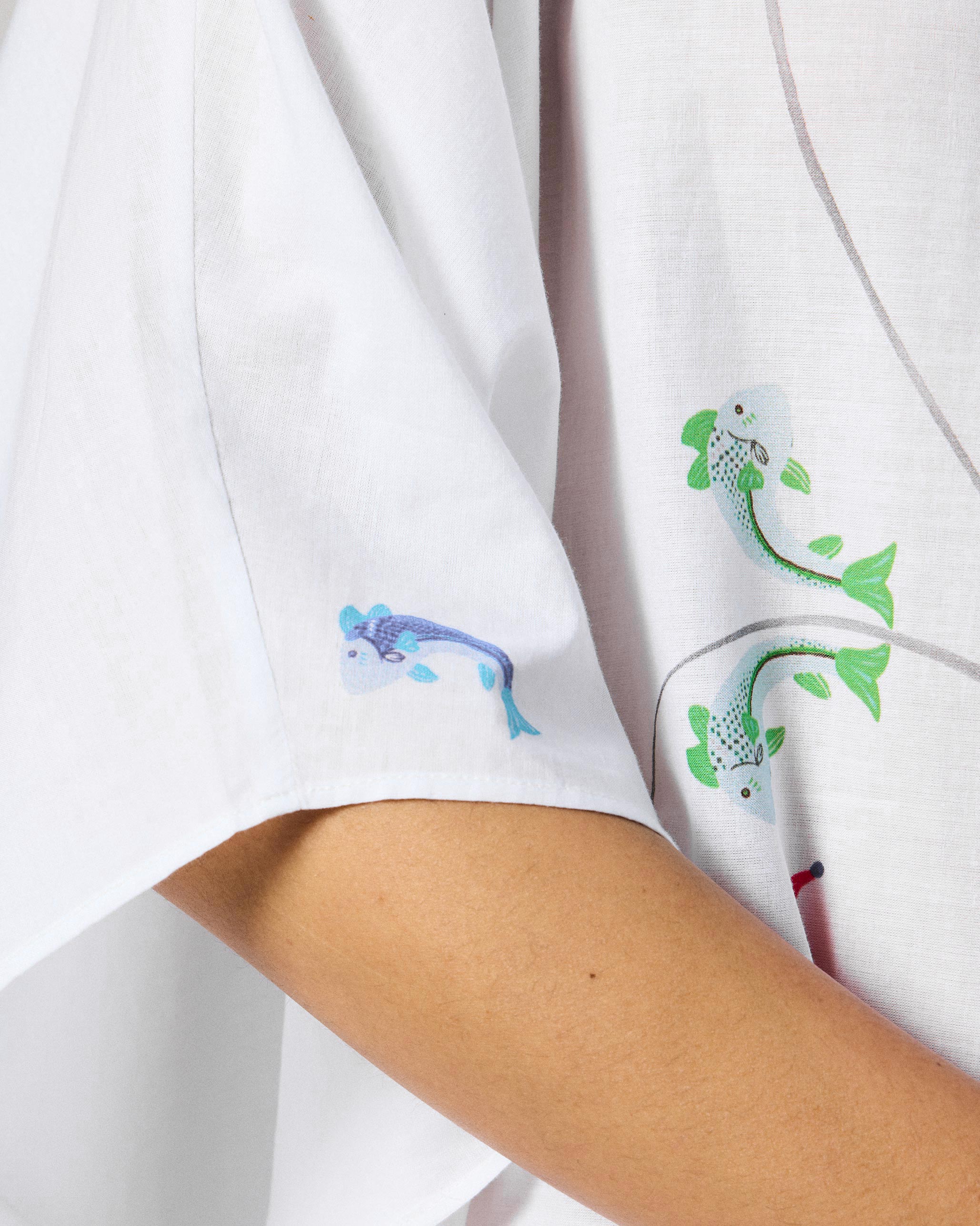 Kohima Kaftan - White Printed - Image 6