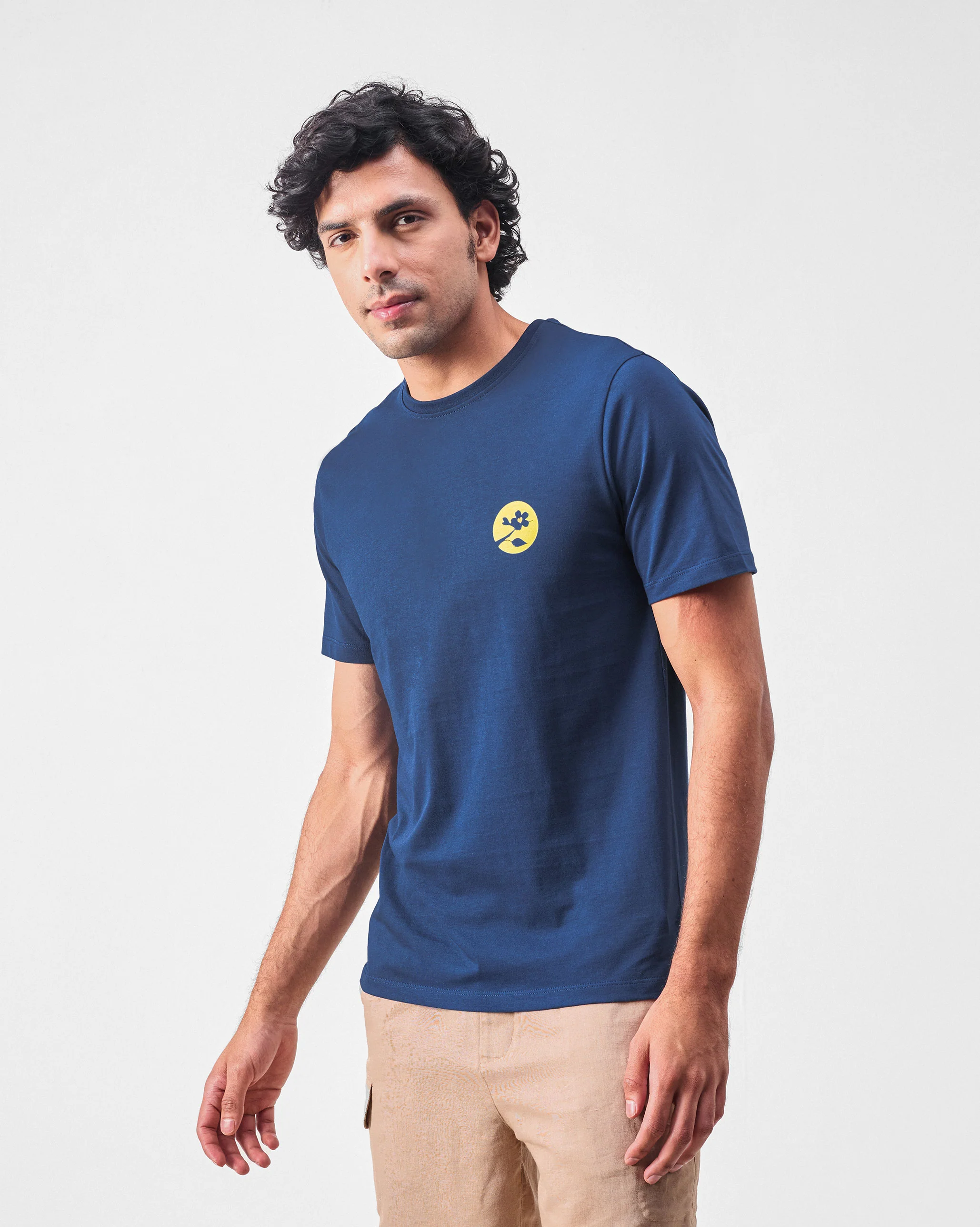 Limelife T-shirt - Navy & Lime Print