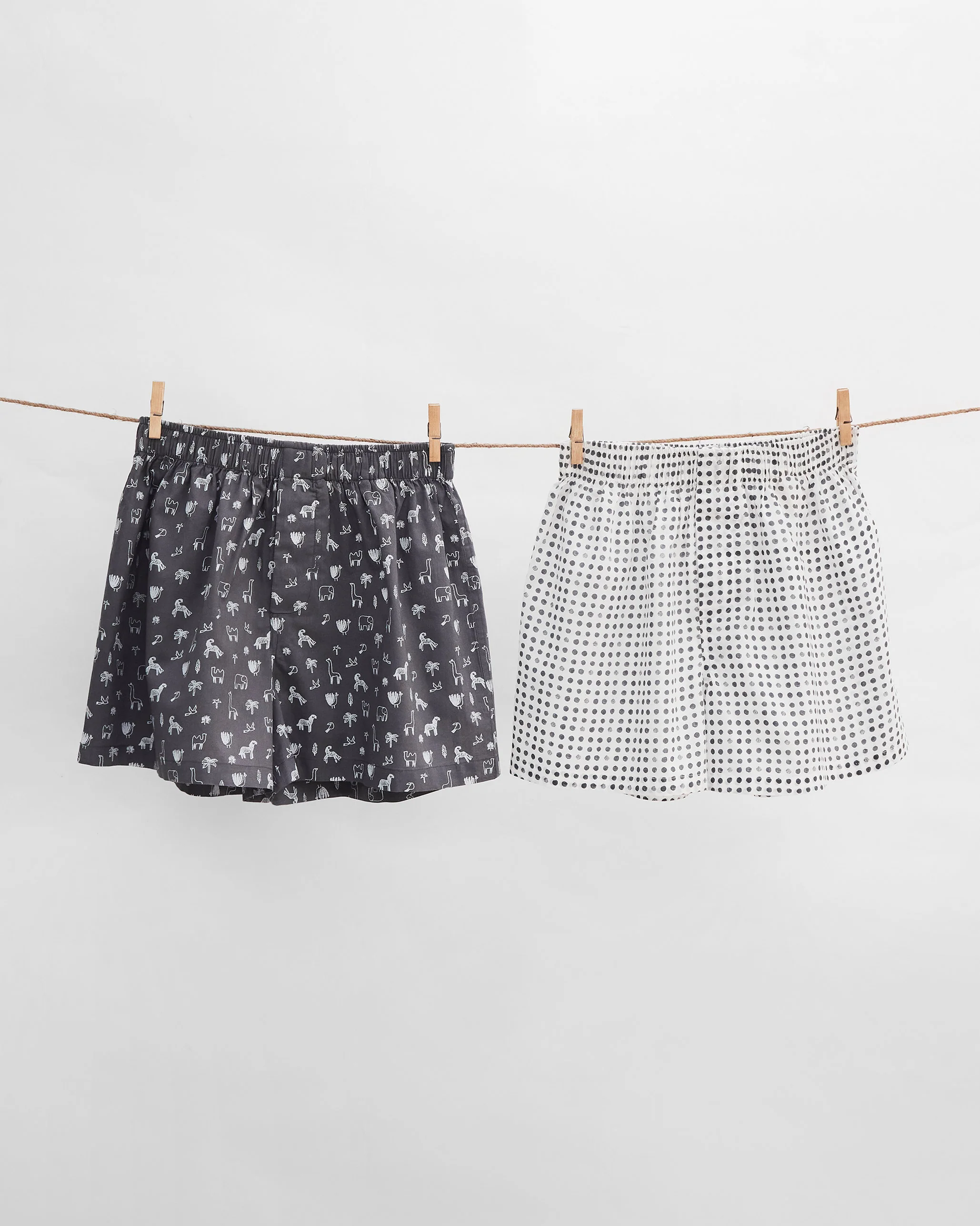 Play Set Boxers (Set of 2) - Charcoal & Ivory