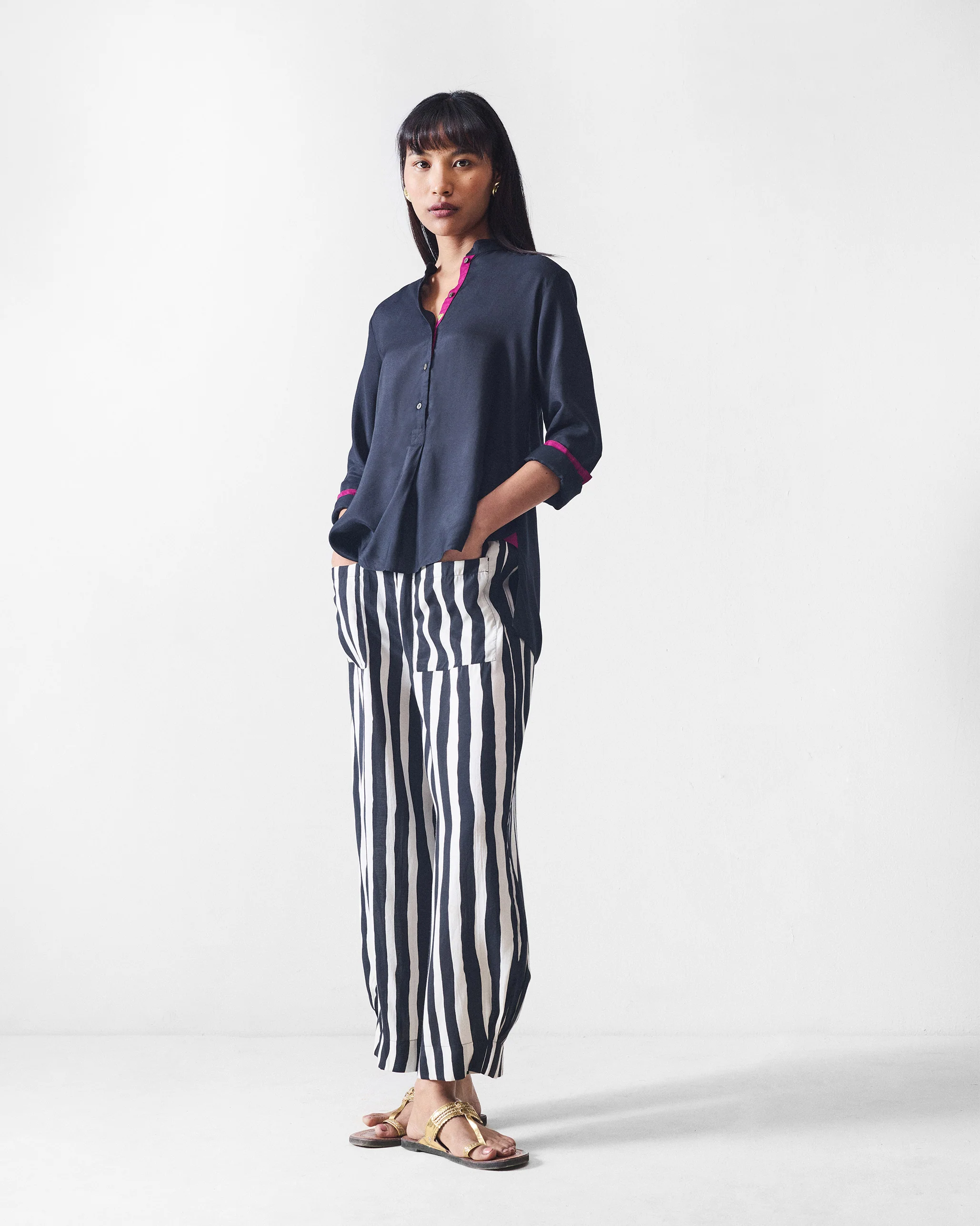 Serene Pants - Black & Beige Printed - Image 6