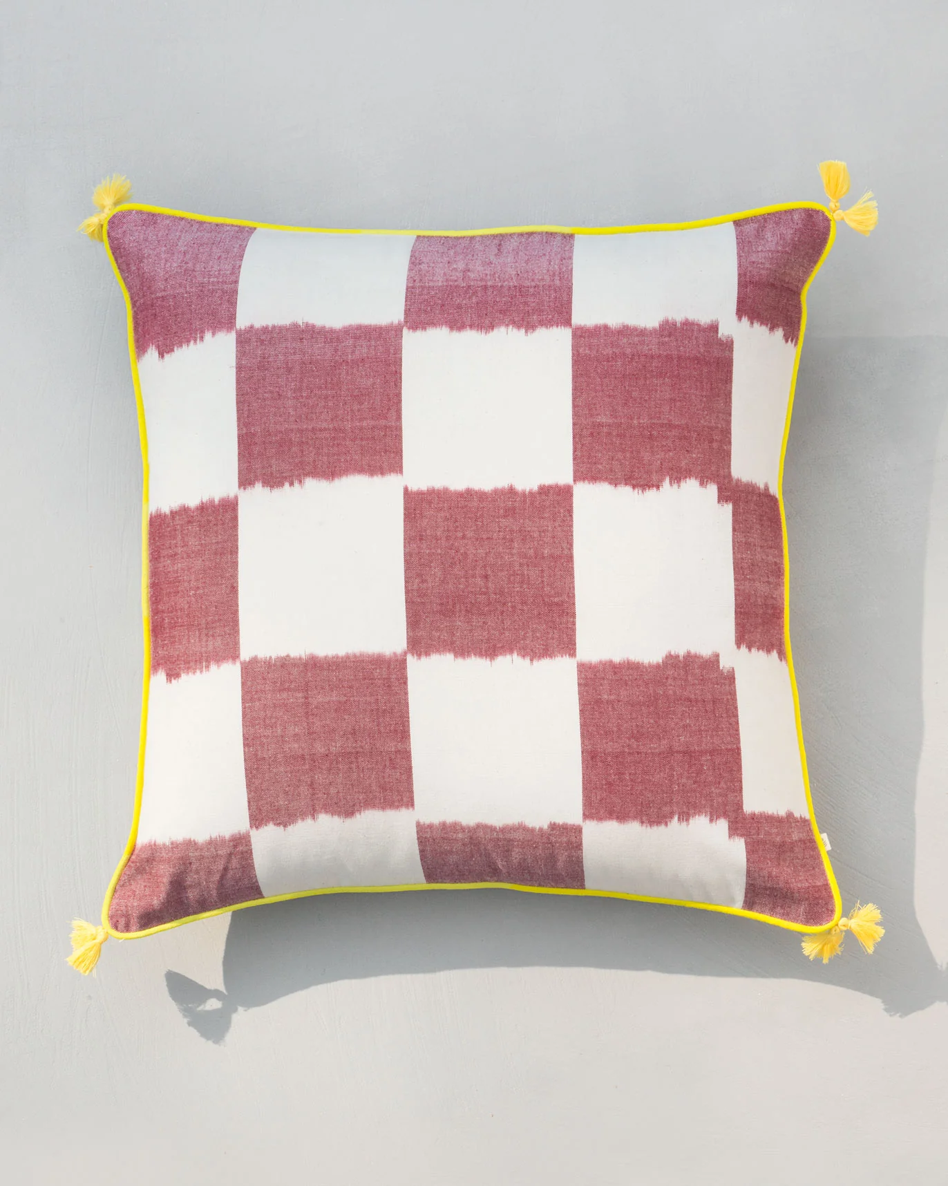 Square Ikat Cushion Cover - Red