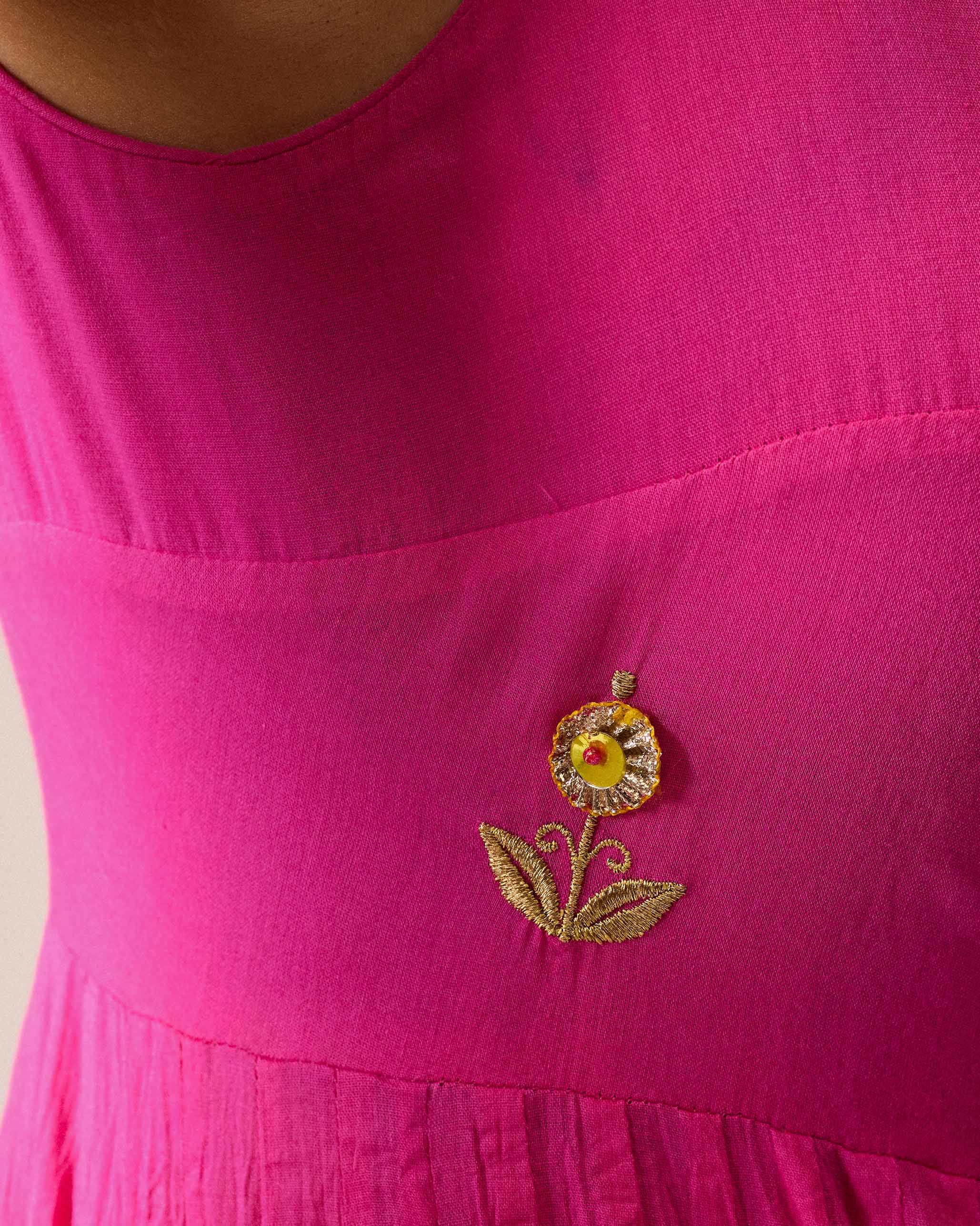 The Kochi Kurta Set - Fuchsia & Gold - Image 5