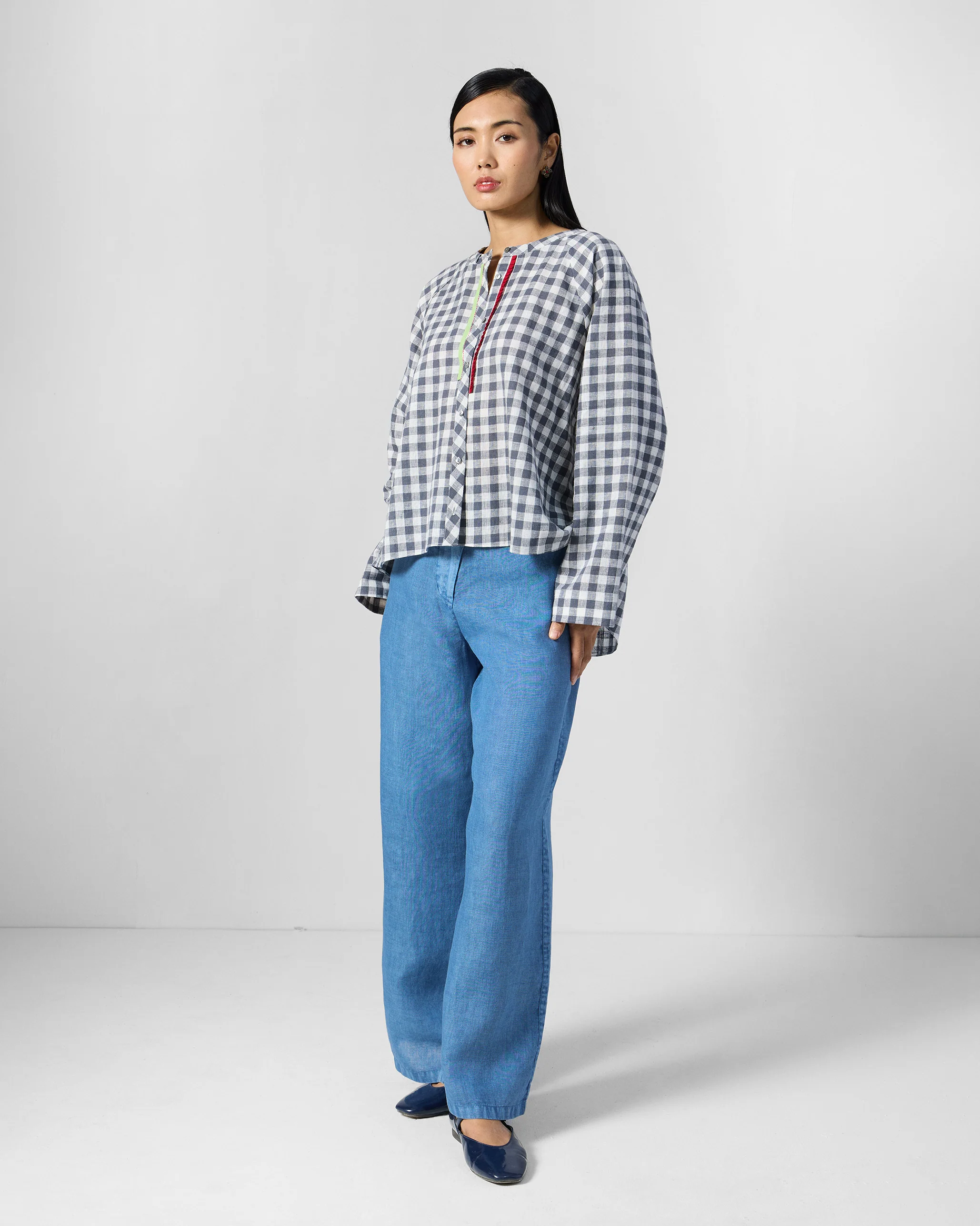 Zil Top - Charcoal & White Checks - Image 7